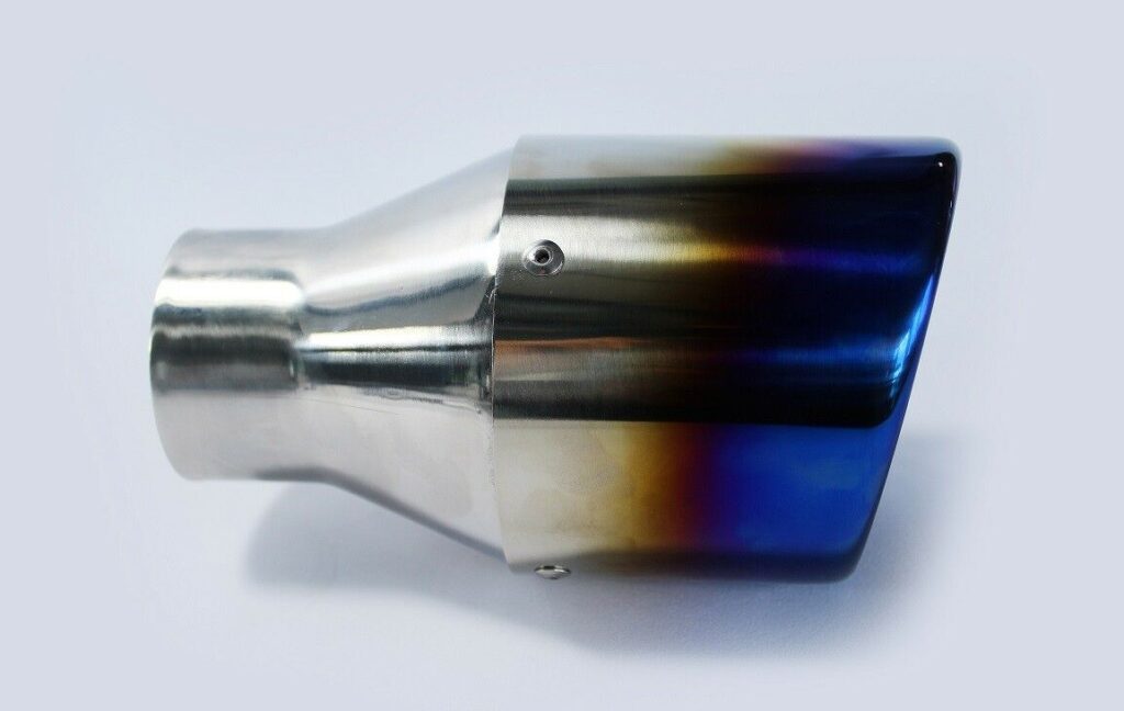 Inch Burnt Blue Exhaust Tip Blue Titanium Finish Tips Mij