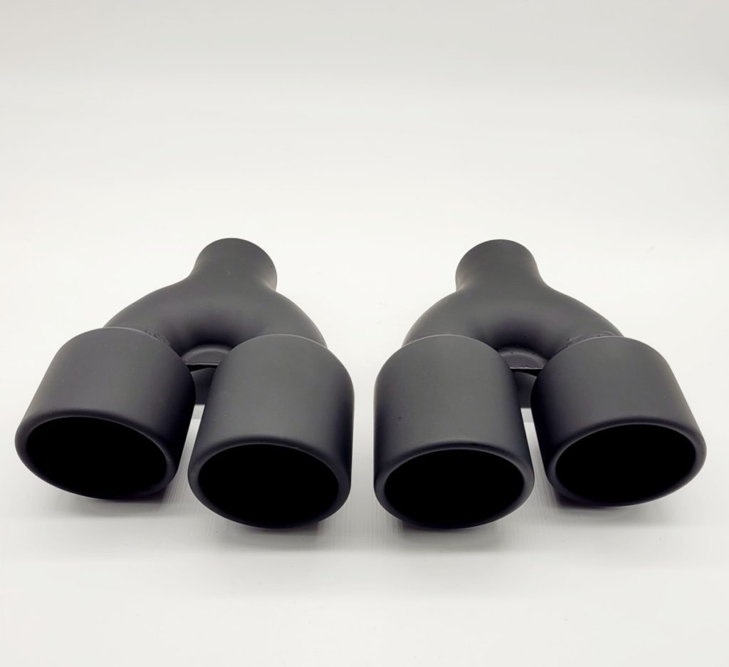 Pair Of Matte Black Exhaust Tailpipe 3 5inch Twin Tips MIJ Exhaust