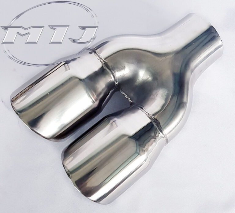 3.5” Twin Pipe Exhaust, Slash Cut, Double Skinned - MIJ Exhaust Systems